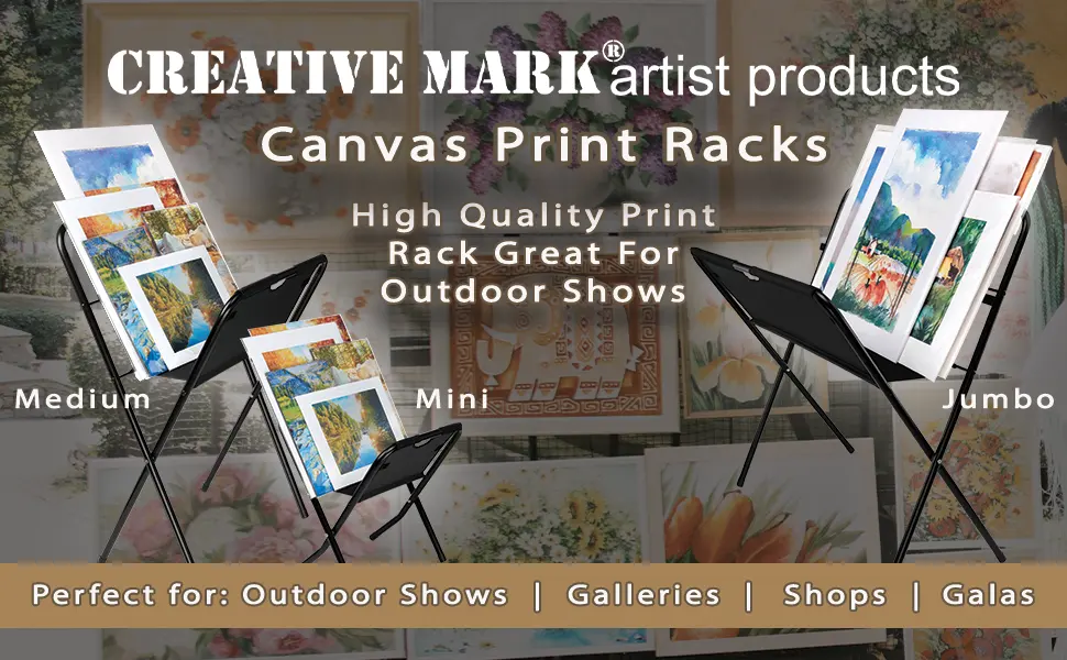 Creative Mark Folding Canvas Print Rack - Artist Gallery Portable Display Rack for Posters  Artwork  Prints  Canvas  Panels  Galleries  Studios & Storage - Jumbo - creative mark canvas print racks available in 3 different sizes