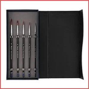 Creative Mark Rhapsody Kolinsky Sable Artist Watercolor Paint Brush - for Professional Watercolorists  Gouaches  Inks  Fluid Medias -  Round 2   2 - Pack of 5 2x2