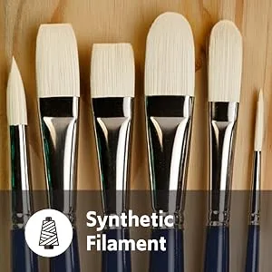 Silver Brush Limited 19022 Bristlon Bright Brush for Acrylic and Oil Painting  Size 2  Long Handle Size - 2 - product information 5
