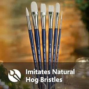 Silver Brush Limited 190110 Bristlon Flat Artist Brush for Acrylic and Oil Painting  Size 10  Long Handle Size - 10 - product information 4