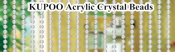 KUPOO 99 ft Clear Crystal Like Beads by The roll - Wedding Decorations (Colorful) - beads