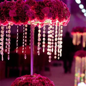 KUPOO 99 ft Clear Crystal Like Beads by The roll - Wedding Decorations (Colorful) - beads for light