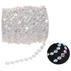 KUPOO 99 ft Clear Crystal Like Beads by The roll - Wedding Decorations (Colorful) - crystal bead