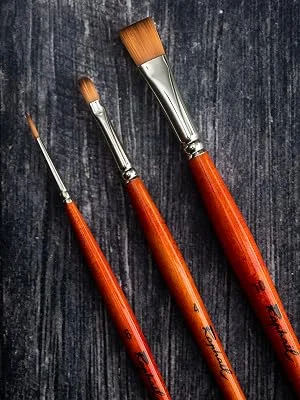 Raphael Kaerell Long Handle Oil & Acrylic Brush  Fan  2  Natural 2 Natural - raphael