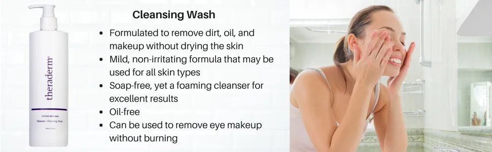Theraderm Cleansing Wash: Oil Free  Soap Free 16oz - product information 1