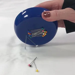 Grabbit Magnetic Sewing Pincushion with 50 Plastic Head Pins  Red - Grabbit Magnetic Pin cushion for sewing