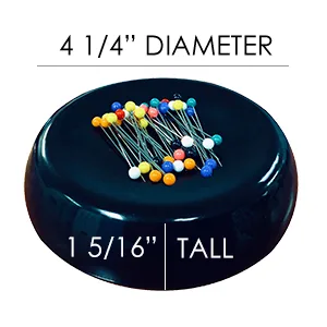 Grabbit Magnetic Sewing Pincushion with 50 Plastic Head Pins  Red - small compact functional easy to hold sturdy strong magnet