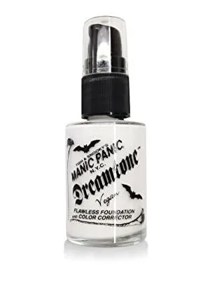 MANIC PANIC Dreamtone Flawless White Liquid Foundation - Full Coverage White Foundation And Color Corrector with Demi Matte Finish - Cosplay  Halloween Makeup  & Everyday Use (0.96oz) - Manic Panic Dreamtone Flawless White Liquid Foundation & Color Corrector