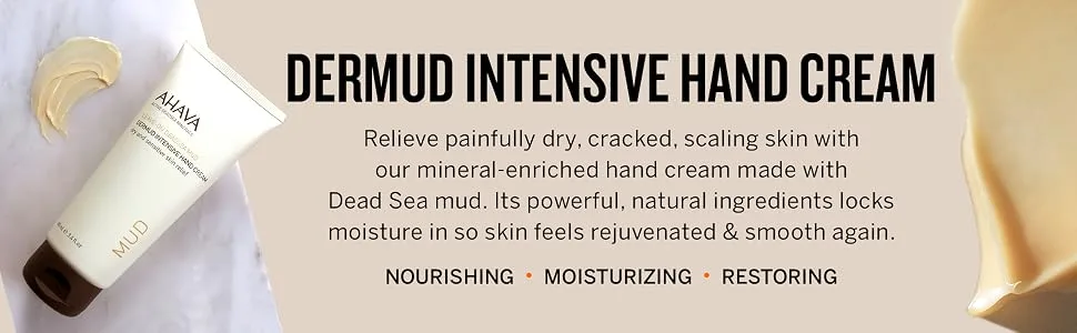 AHAVA Leave-on Deadsea Mud Dermud Intensive Hand Cream 3.4 Oz/ 100 Ml for Women By 3.4 Fl Oz - Dermud Intensive Hand Cream Nourishing, Moisturizing, Restoring