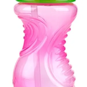 Nuby No-Spill Cup with Flex Straw  10 Ounce  Colors May Vary - easy grip base