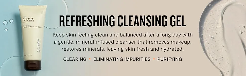AHAVA Refreshing Cleansing Gel  3.4 Fl Oz - Refreshing Cleansing Gel Clearing, Eliminating Impurities, Purifying