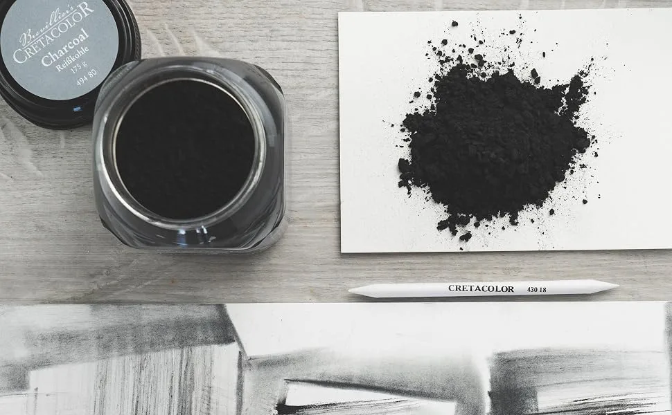 Cretacolor Charcoal Powder  175 gram - Cretacolor Charcoal Powder drawing