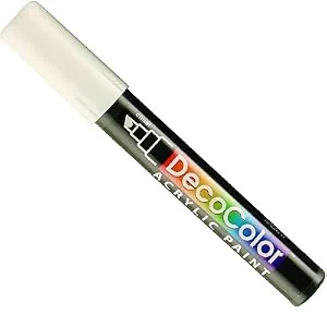UCHIDA 315-C-0 Marvy Deco Color Chisel Tip Acrylic Paint Marker  White - product information 2