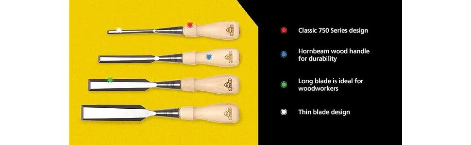 STANLEY Chisel Set  Woodworking  8 Piece (16-793) 8-Piece - product information 4