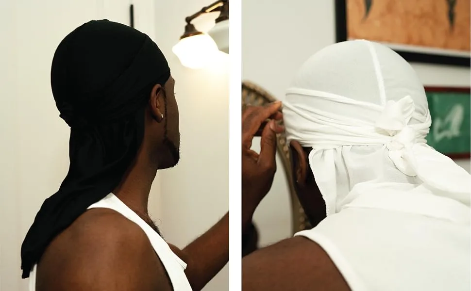 WaveBuilder Full Force Durag  V-Front Panel  Black - Durag 6