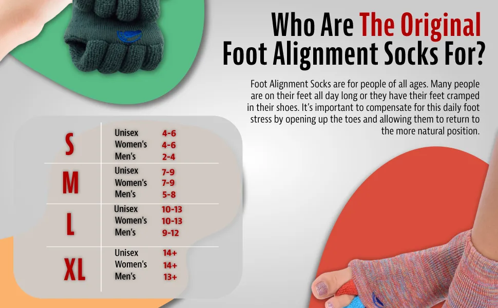 Original Foot Alignment Socks  Happy Feet Foot Pain Relief Toe Separator (Medium) Pink Pink Medium - Foot Alignment Socks
