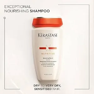  K RASTASE Kerastase Nutritive Bain Satin 2 Shampoo for Dry/Damaged Hair 250 ml (Pack of 2) - Kérastase Nutritive Bain Satin 2