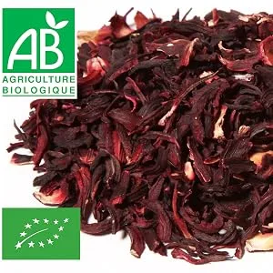  Chabioth Chabioth - Organic Dried Hibiscus Flowers 200g (Bissap Karkad ) - packaged in France - biodegradable bag - hibis