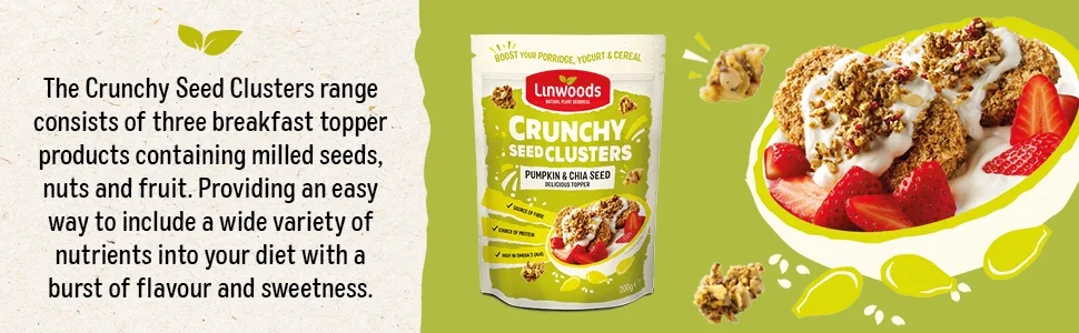  Linwoods Linwoods Crispy Seed Clusters 200g - Pumpkin & Chia Seeds - Linwoods Graines croustillantes Citrouille et chia