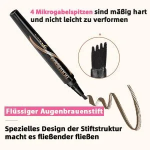  Rose Roll Waterproof Long-Lasting Eyebrow Pencil with 4 Tips Eyebrow Pencil for Natural Eye Make-Up (Black) - Crayon à sourcils