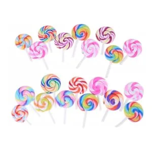 FUNOMOCYA Pack of 20 Rainbow Swirl Lollipops Candy Decorations Random Style - product information 2