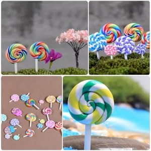 FUNOMOCYA Pack of 20 Rainbow Swirl Lollipops Candy Decorations Random Style - product information 3