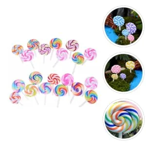 FUNOMOCYA Pack of 20 Rainbow Swirl Lollipops Candy Decorations Random Style - product information 5