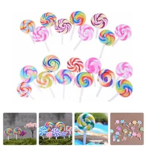 FUNOMOCYA Pack of 20 Rainbow Swirl Lollipops Candy Decorations Random Style - product information 6