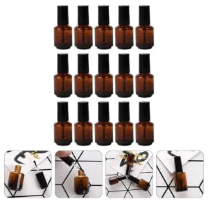  HONMEET 15ml Glass Vacuum Polish Bottles Cylindrical Bottles Brush Included Screw Cap Waterproof - product information 3