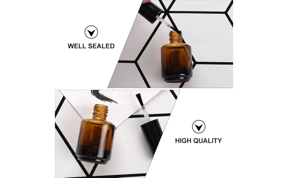  HONMEET 15ml Glass Vacuum Polish Bottles Cylindrical Bottles Brush Included Screw Cap Waterproof - product information 5