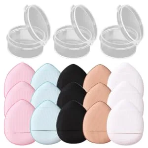  HONMEET 15Pcs Puffs Cream Foundation Puff Water Drops Makeup Fingers Powder Makeup Powder Puff Polyurethane Hydrophilic Finger Pad Miss - product information 5