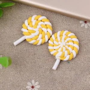  Levemolo Levemolo 20 Pieces Dummy Simulation Lollipop Charms Rainbow Pacifier Photo Prop Craft Lollipop Lovely Charm Polymer Clay Dining Table Party Table - product information 2