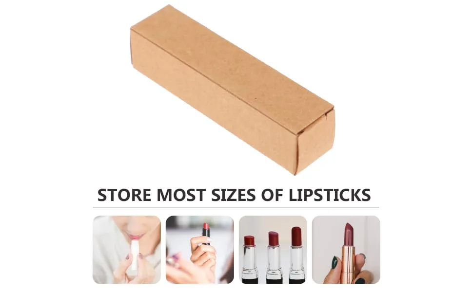  BCOATH 50Pcs Boxes Handmade Paper Box Essential Oil Box Lipstick Boxes Holder Essential Oil Cosmetic Brown Kraft Paper - product information 2