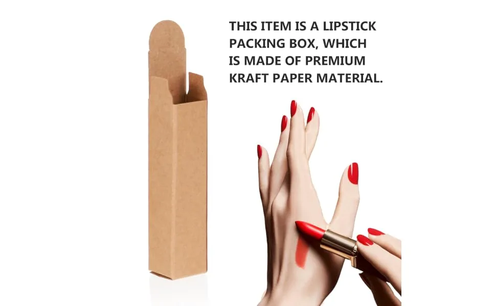  BCOATH 50Pcs Boxes Handmade Paper Box Essential Oil Box Lipstick Boxes Holder Essential Oil Cosmetic Brown Kraft Paper - product information 4