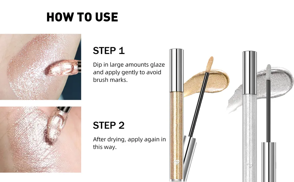  Dyceittdia Liquid Lipstick 2.4g Non-stick Lipstick Glitter Lipstick Long-Lasting Colour Makeup with Diamond Eyeshadow Silver Lipstick Lipsticks - Lipsticks