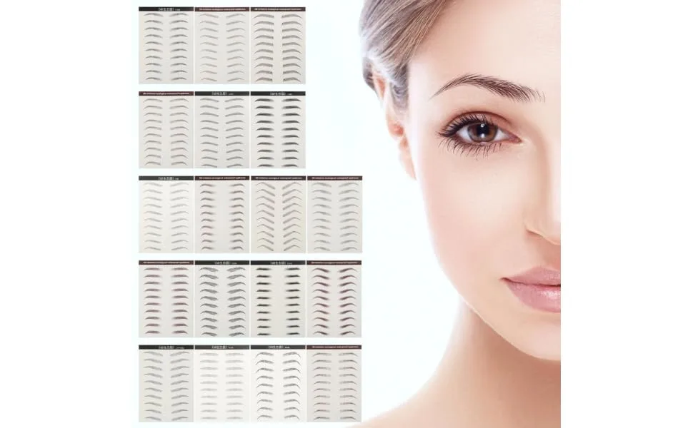  HONMEET 18Pcs Eyebrow Stickers Eyebrow Stencils Makeup Gadgets Eyebrow Stickers Water Transfer Forehead Paper Water Transfer Eyebrow Size 3d - product information 1