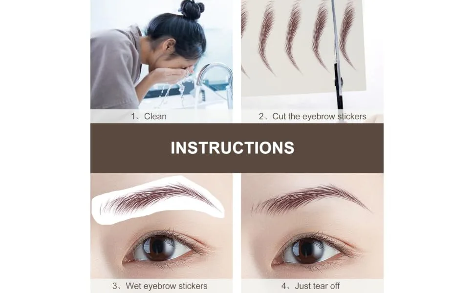  HONMEET 18Pcs Eyebrow Stickers Eyebrow Stencils Makeup Gadgets Eyebrow Stickers Water Transfer Forehead Paper Water Transfer Eyebrow Size 3d - product information 3