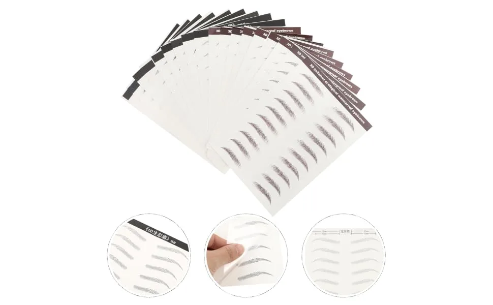  HONMEET 18Pcs Eyebrow Stickers Eyebrow Stencils Makeup Gadgets Eyebrow Stickers Water Transfer Forehead Paper Water Transfer Eyebrow Size 3d - product information 5