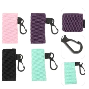  HONMEET 4 Pieces Lip Case For Women Key Ring Lip Pouch Keychain Lip Holder Polyester Miss Lipstick Sock - product information 4