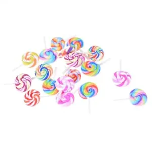 Gogogmee 20 Pcs Realistic Resin Lollipops Birthday Decorations for Boys and Girls Candy Models Random Style - product information 3