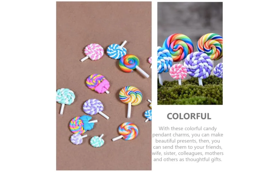 Gogogmee 20 Pcs Realistic Resin Lollipops Birthday Decorations for Boys and Girls Candy Models Random Style - product information 7