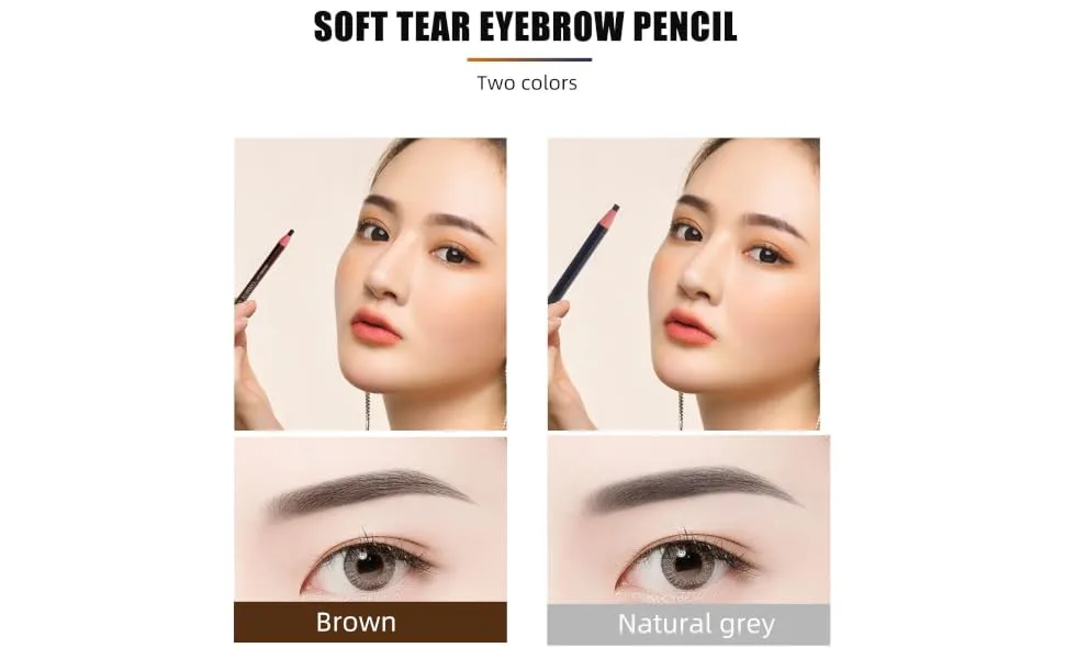  HONMEET Professional Eyebrow Pencils 10 Pieces Set Soft Pull Line for Women Natural and Waterproof - product information 4