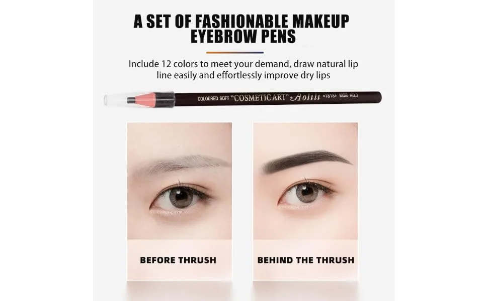  HONMEET Professional Eyebrow Pencils 10 Pieces Set Soft Pull Line for Women Natural and Waterproof - product information 6