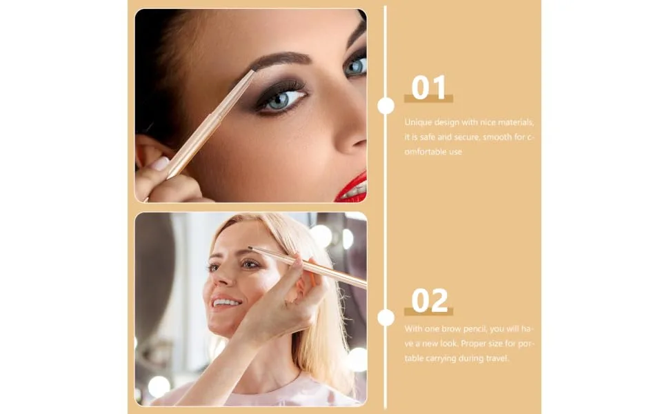  HONMEET 3 x Double Ended Eyebrow Pencil - Brown - Black Pencils - Dark Brown - Make-Up Pen - Eyebrow Pencil - Eyeliner - Eyebrow Pencil - product information 6