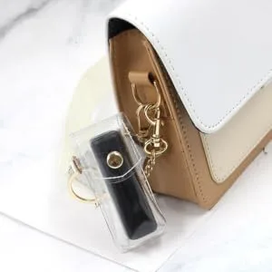 FOYTOKI Lipstick Keychain 2 Lip Gloss Holders PVC Lipstick Case for Easy Access Elegant Look Random Color - product information 5