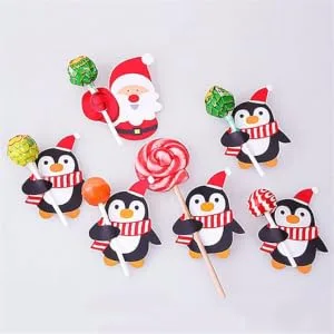 WHAMVOX 50 Pieces Candy Lollipop Decoration Candy Lollipop Decorations Christmas Card - product information 2