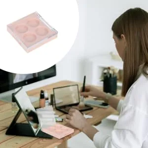  MERRYHAPY MERRYHAPY Practical Cosmetic Storage Box Multi-Grid Eyeshadow Box Lipstick Container Makeup Organizer Safe and Stylish Travel Size - product information 5