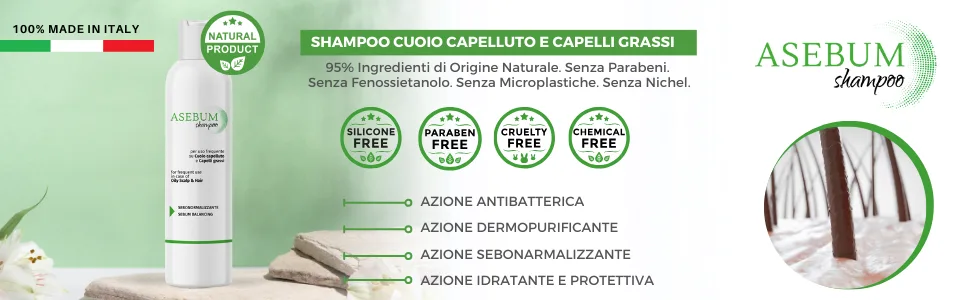  Licofarma Asebum Specific Shampoo for Oily Hair | Normalizes the Scalp | Sebum-Regulating Action | Natural Formula | Daily Use | 150ml Bottle - hthr