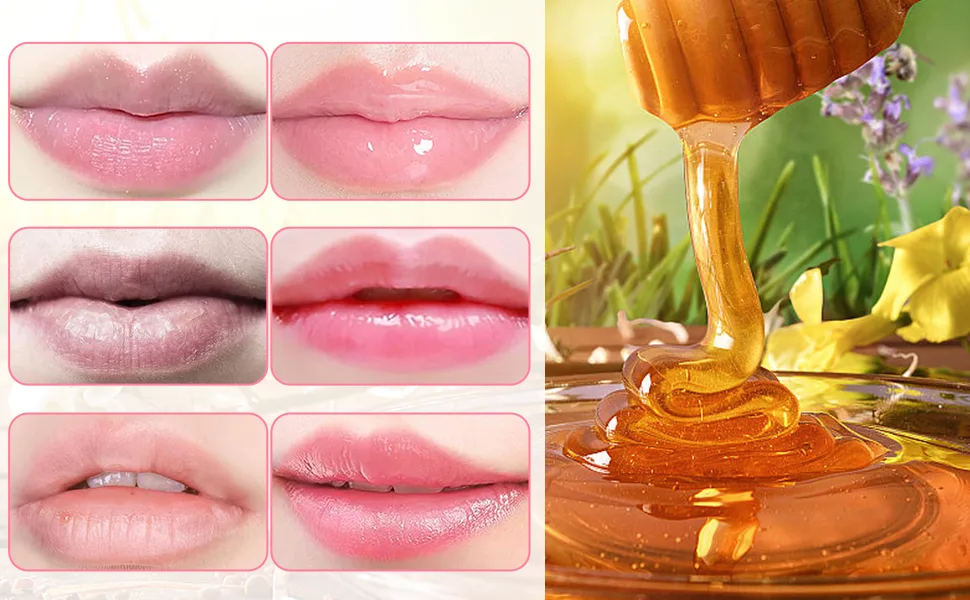  PENCHUAN Bee Balm Moisturizing Lip Balm for Day and Night - Reduces Wrinkles and Wrinkles - Moisturizing Lip Scrub - 4 Pack - Baume à lèvres Bee Balm
