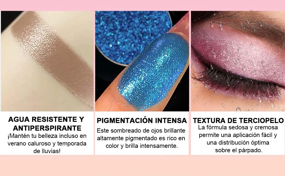  LOPHE LOPHE Eyeshadow Highlighter Glitter Shimmer Eyeshadow Waterproof Long Lasting Highly Pigmented Fine Texture 8 Dark Blue - aplus content image
